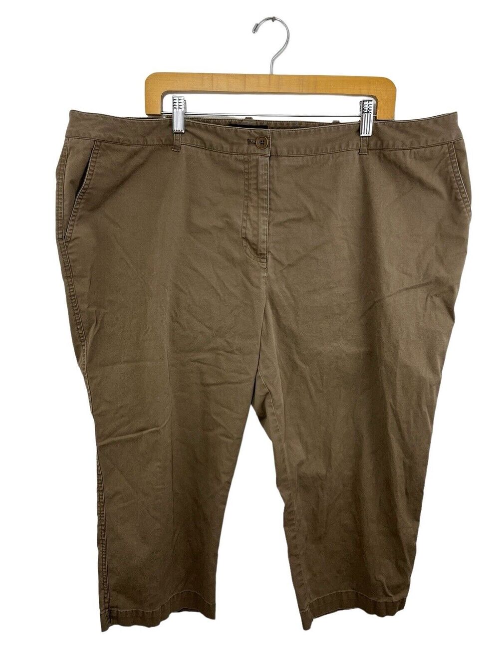 Talbots Pants Women's Brown 22W Signature Pockets Business Capri Casual Plus